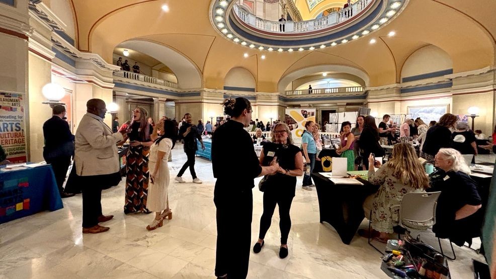 Artists rally at Oklahoma Capitol against DOGE cuts impacting arts and culture sector