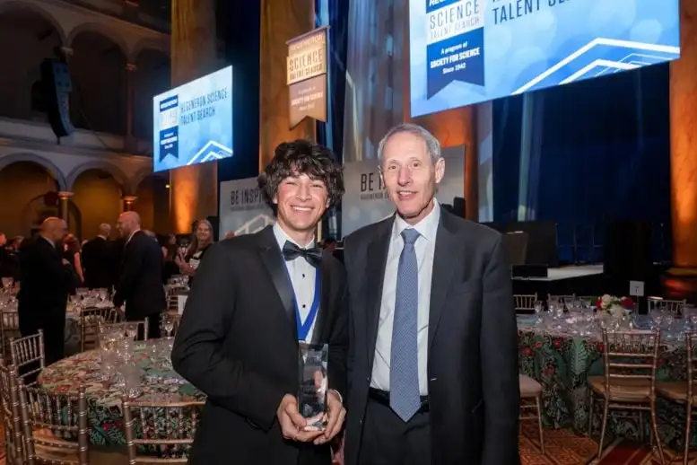 Matteo Paz With Caltech President Thomas Rosenbaum