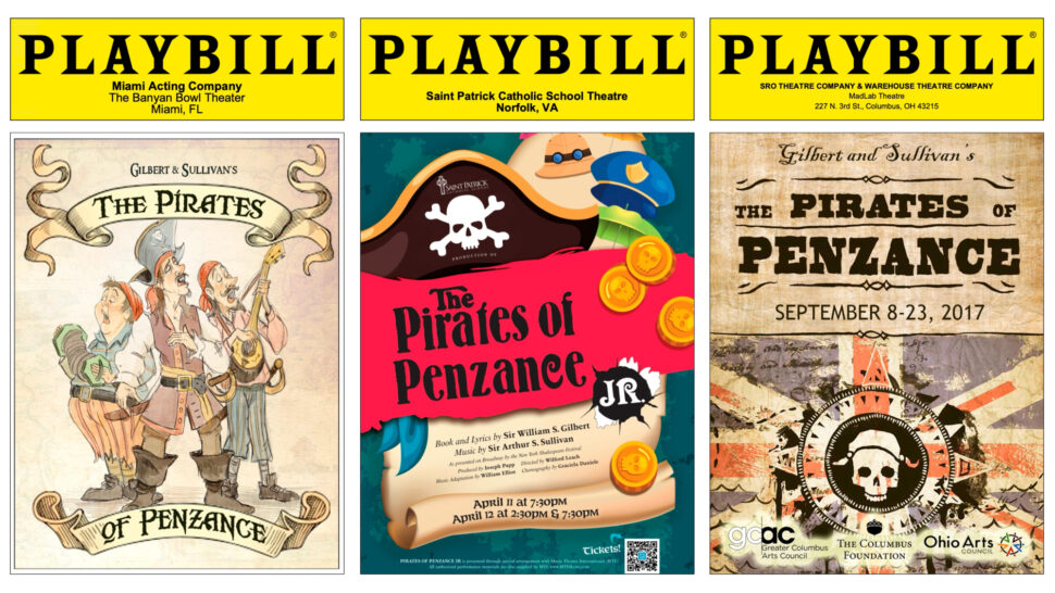 ‘O’er the Playbill-owy Waters’: 10 Creative Pirates of Penzance PLAYBILLDER Covers