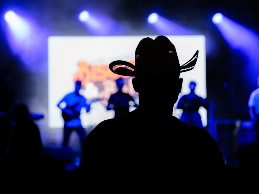 An attendee watches as Shirlette Ammons and her band perform at the festival.