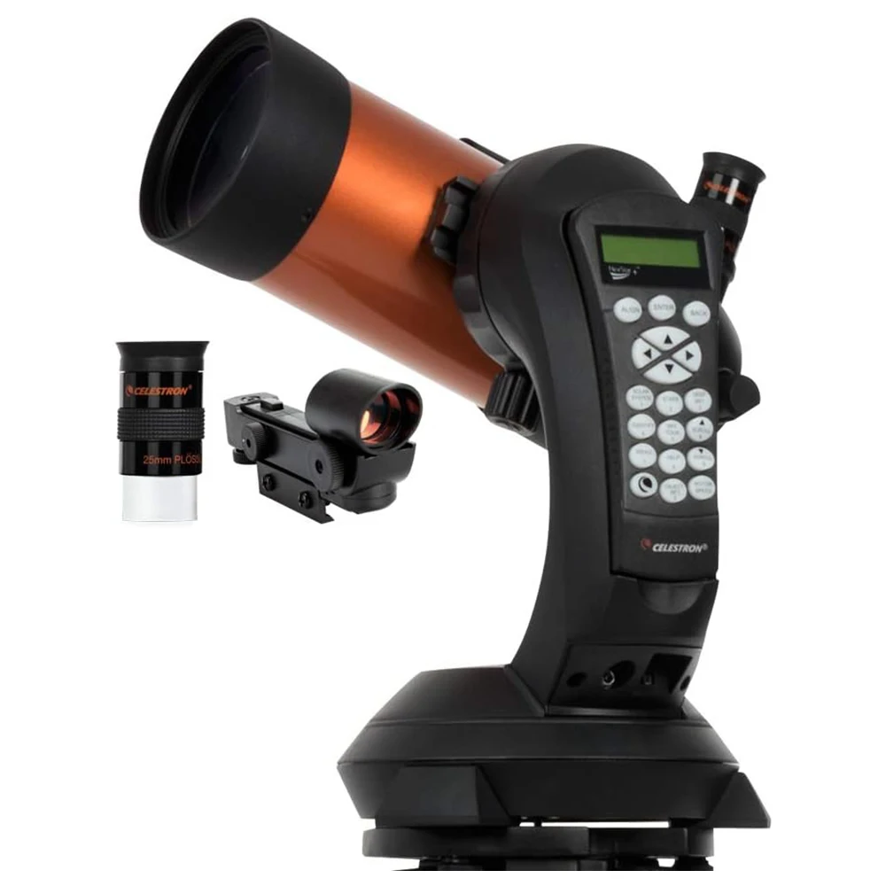 Small telescope on a white background
