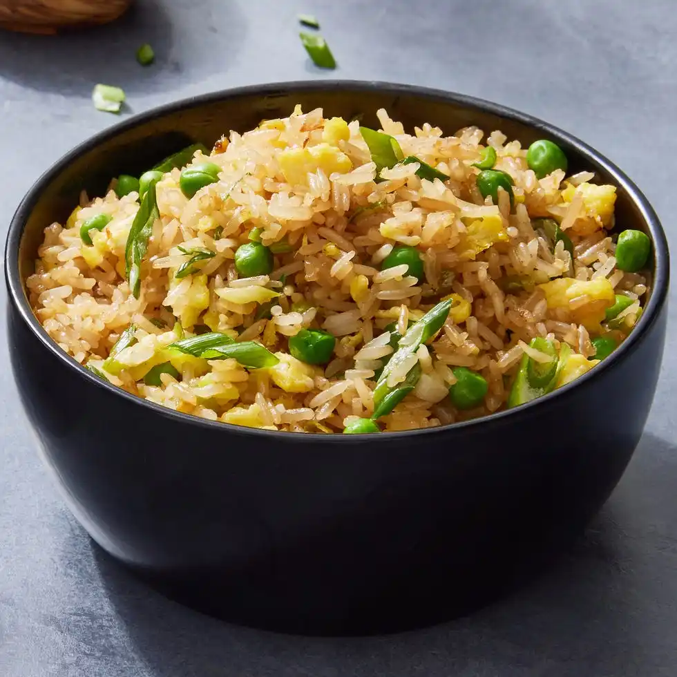 Fried Rice fried rice with peas, eggs, and green onions
