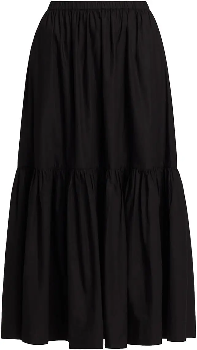 Ganni, Poplin Tiered Maxi Skirt