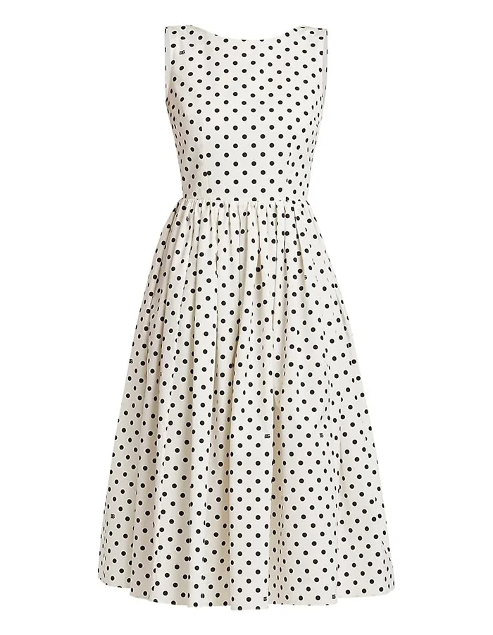 Dolce&Gabbana, Polka Dot Fit & Flare Midi-Dress