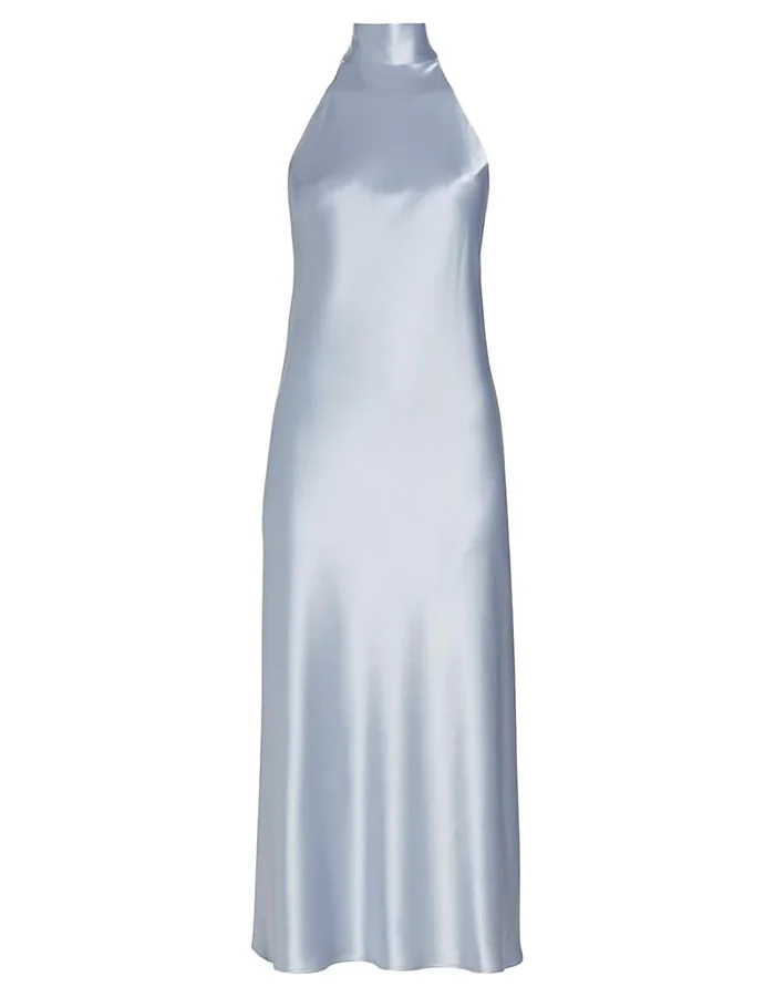 Galvan London, Galvan London, Bridal Sienna Satin Midi-Dress, 44 (12), Ice Blue