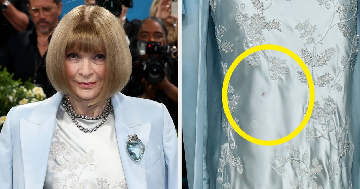 Anna Wintour Seemingly Walked The Met Gala Red Carpet With A Stain On Her Dress, And People Are Lowkey Scared For The Person Responsible
