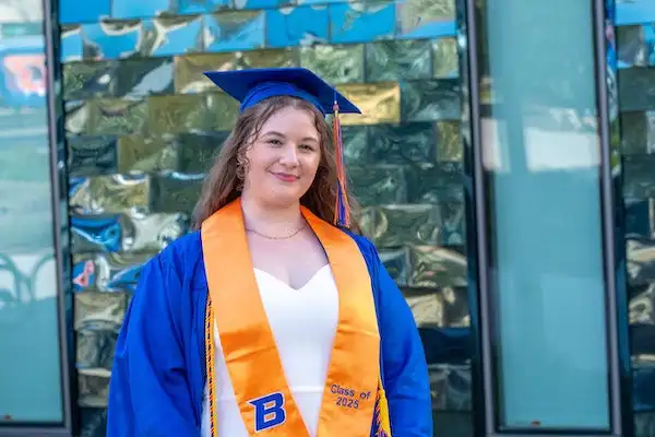 A grad in regalia