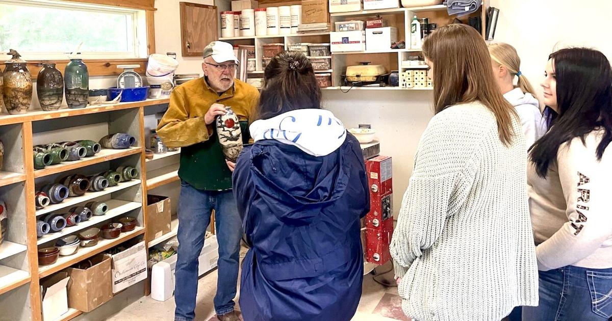 Art students visit retired art teacher’s Spring Creek Clay Studio