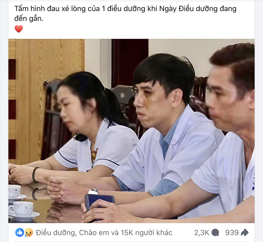 Đau lòng bức ảnh điều dưỡng sưng mắt vì bị đánh trước ngày tôn vinh nghề