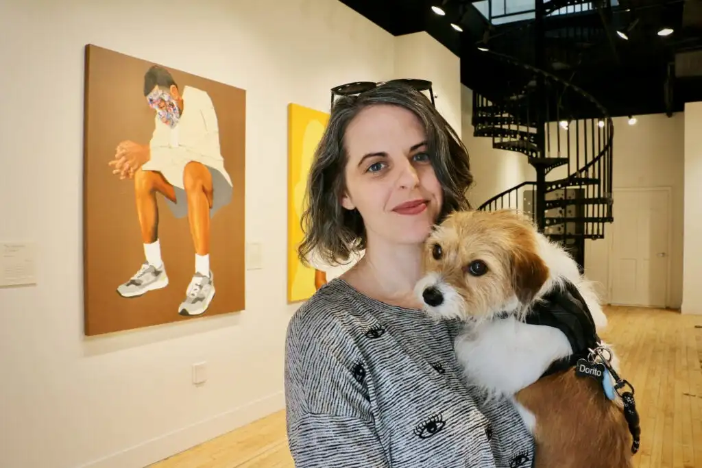 Sara McCorriston holding her dog