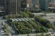 Aerial view of the Nasher Sculpture Center.