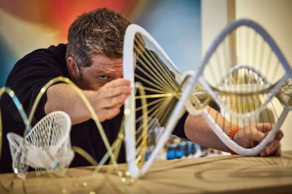 Ben Dobbin’s sculpture is built on the principle of tensegrity. Photo: Handout