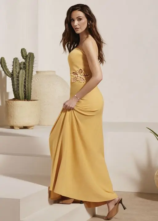 Knit bandeau embellished side dress €70