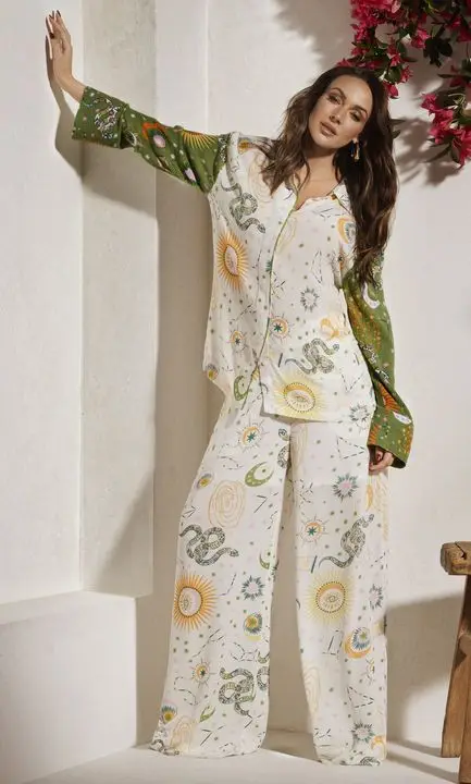 Printed shirt €38 and trousers €38