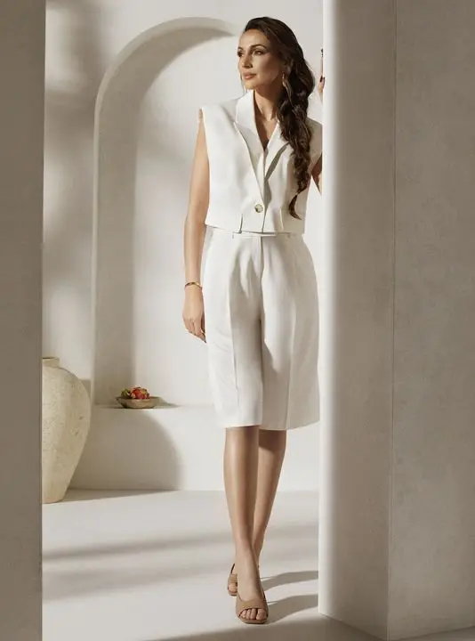 Tailored waistcoat €45 and bermuda shorts €36