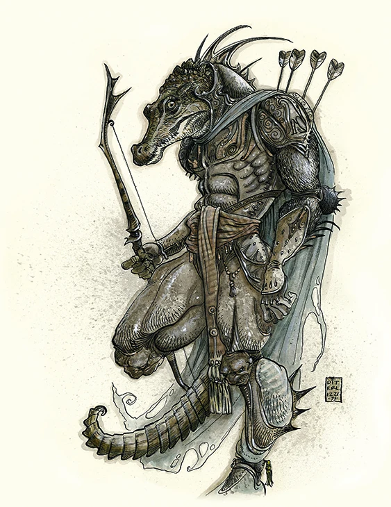 Book illustrations; An alligator in armour