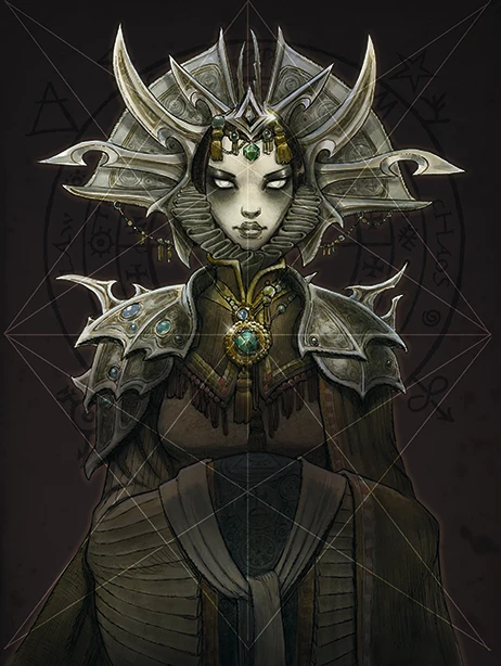 Book illustrations; A regal female character