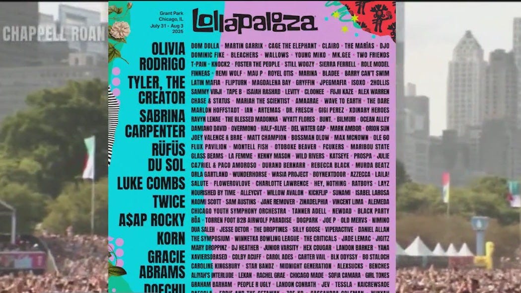 What does the mustache mean? Lollapalooza releases 2025 schedule, including Thursday surprise