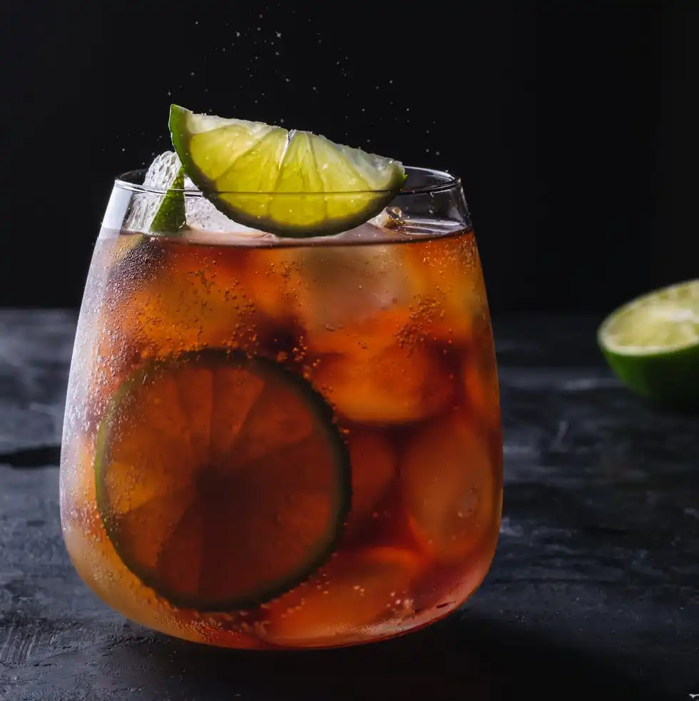close up of drink on table against black background,russia