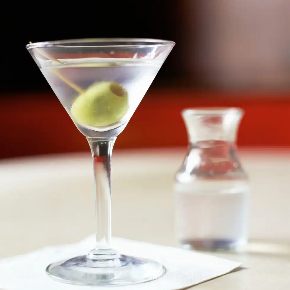 martini with olive