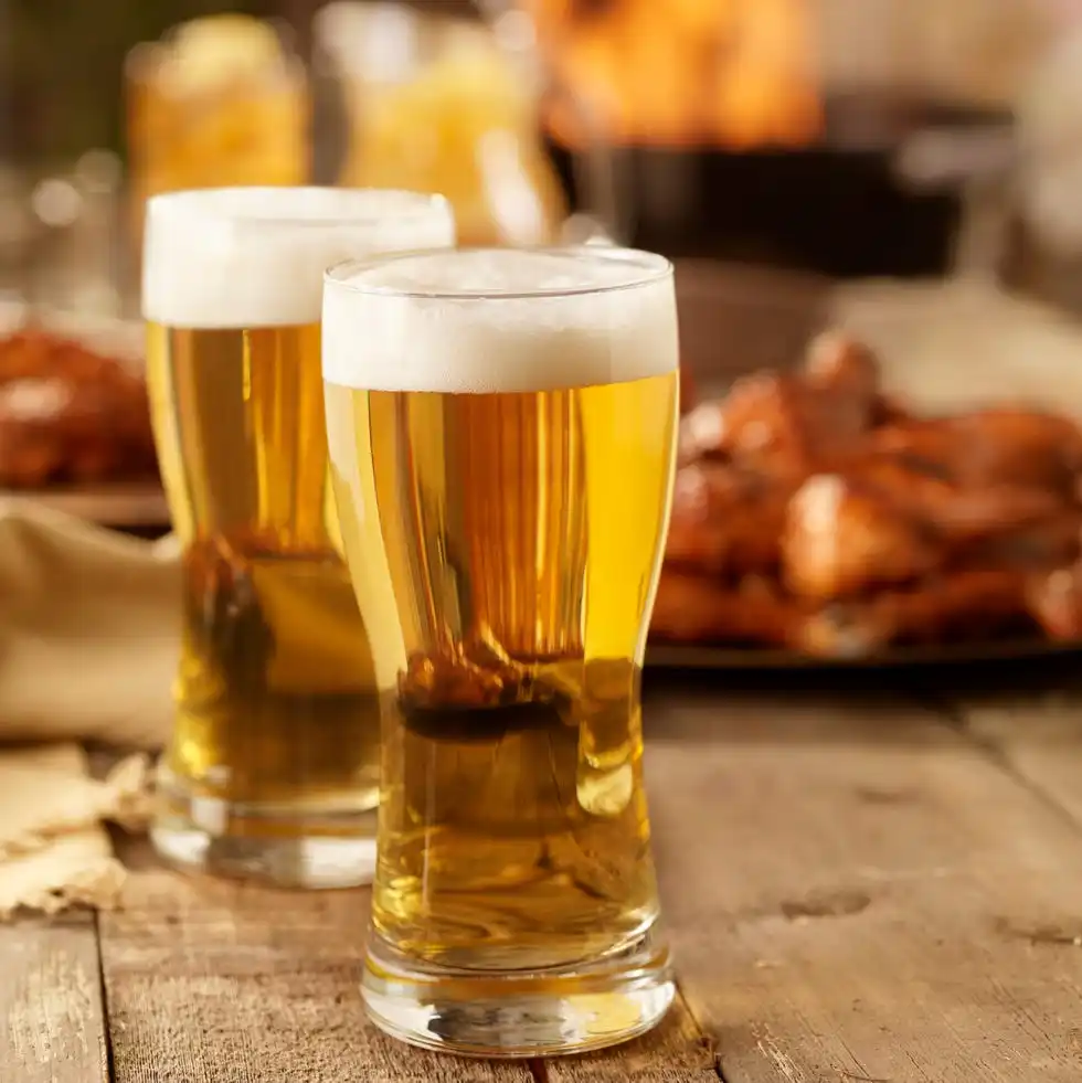 beer and bbq chicken