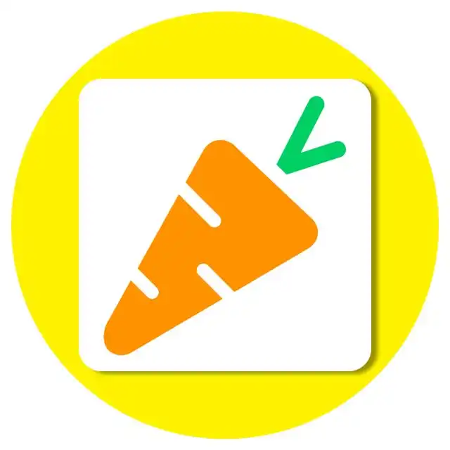 icon representing a carrot with bright colors