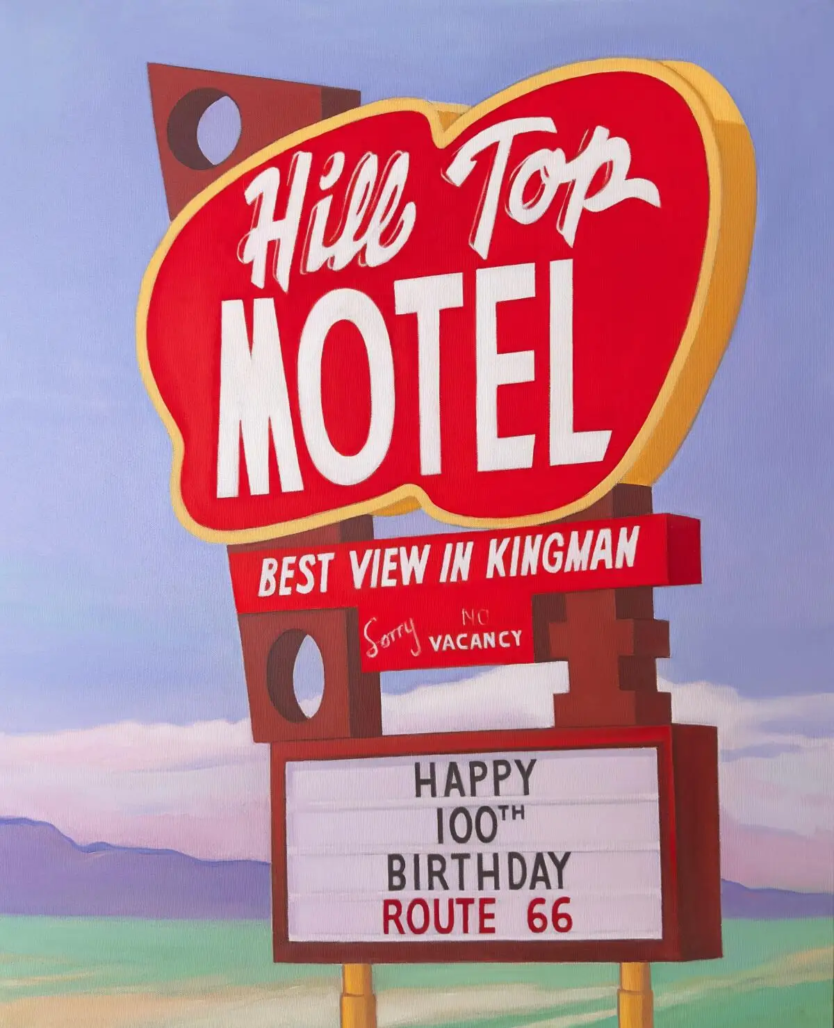 Hill Top Motel, Route 66 by Joan Gladstone.