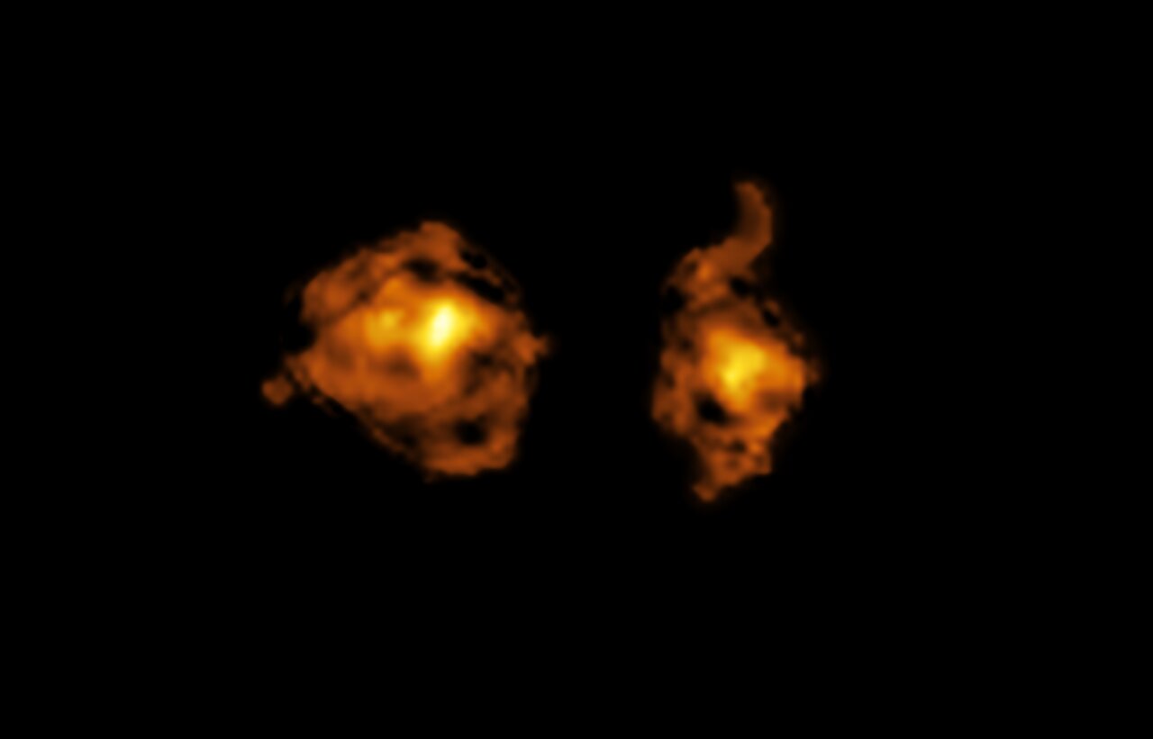 ‘Cosmic joust’: astronomers observe pair of galaxies in deep-space battle