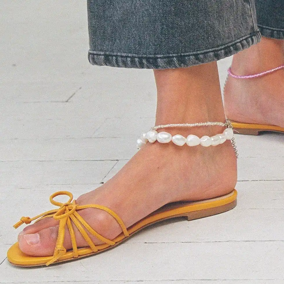 Macky Mango Orange Flat Sandal