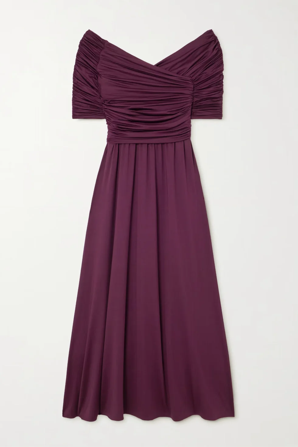 Char Ruched Wrap-Effect Dress