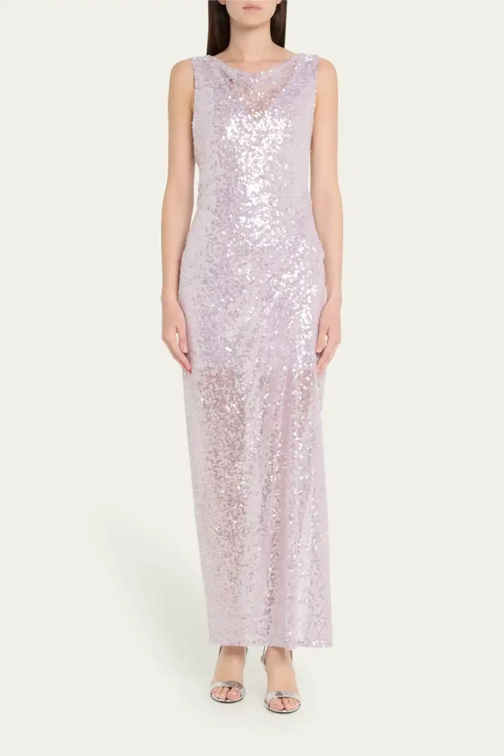Sequined Side Riched Gown