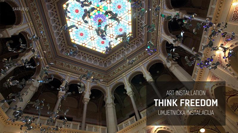 ‘Think Freedom’ art installation in The Arcade