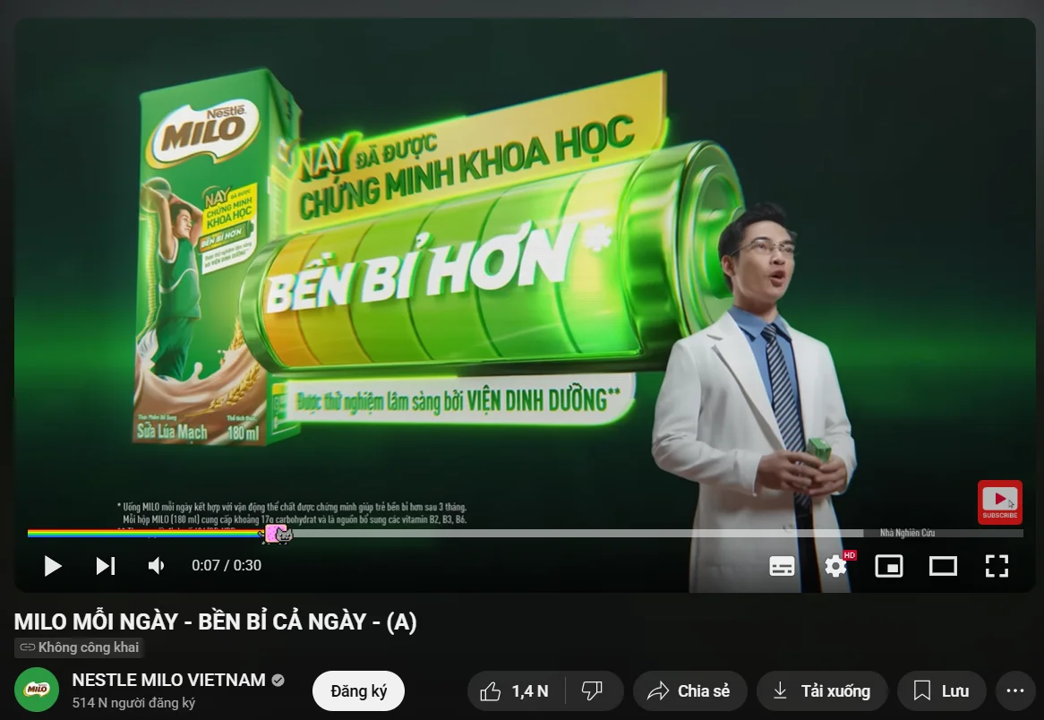 Toàn cảnh vụ lùm xùm quảng cáo sữa Milo - 4 Toàn cảnh vụ lùm xùm quảng cáo sữa Milo - 4