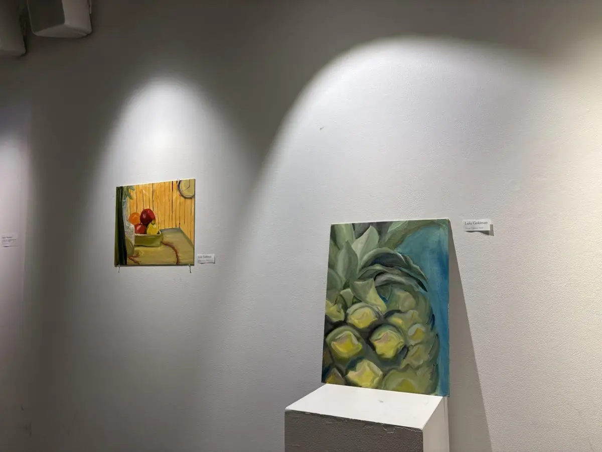 Two of Lulu Goldman’s pieces on display