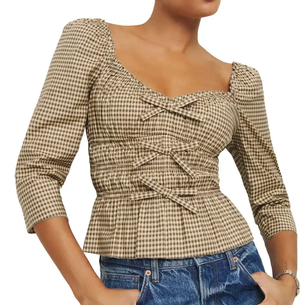 Lauryn Gingham Cotton Top