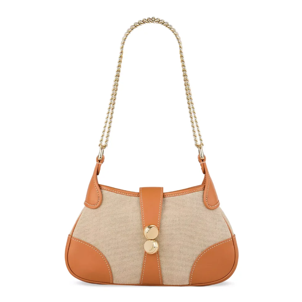 Janet Canvas and Leather Shoulder Bag
