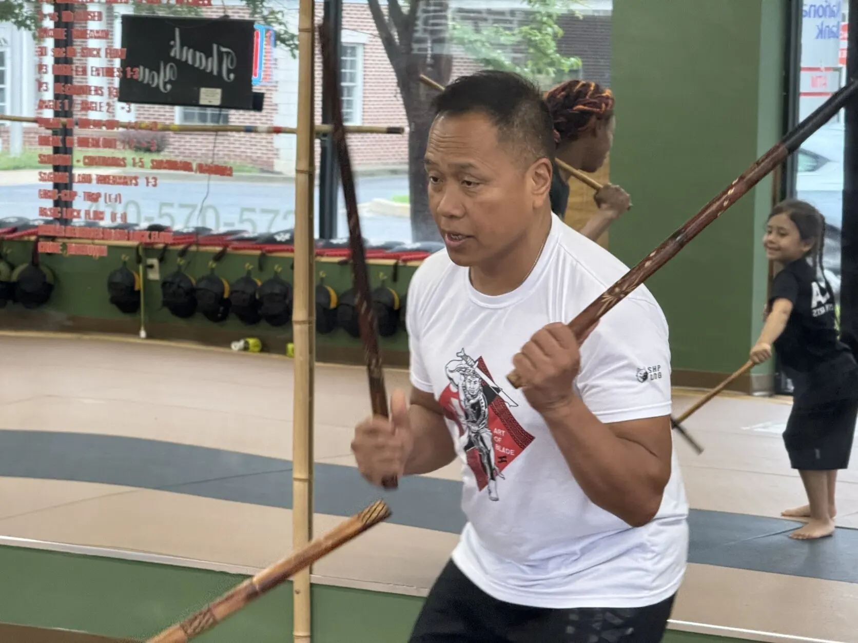 man doing martial arts