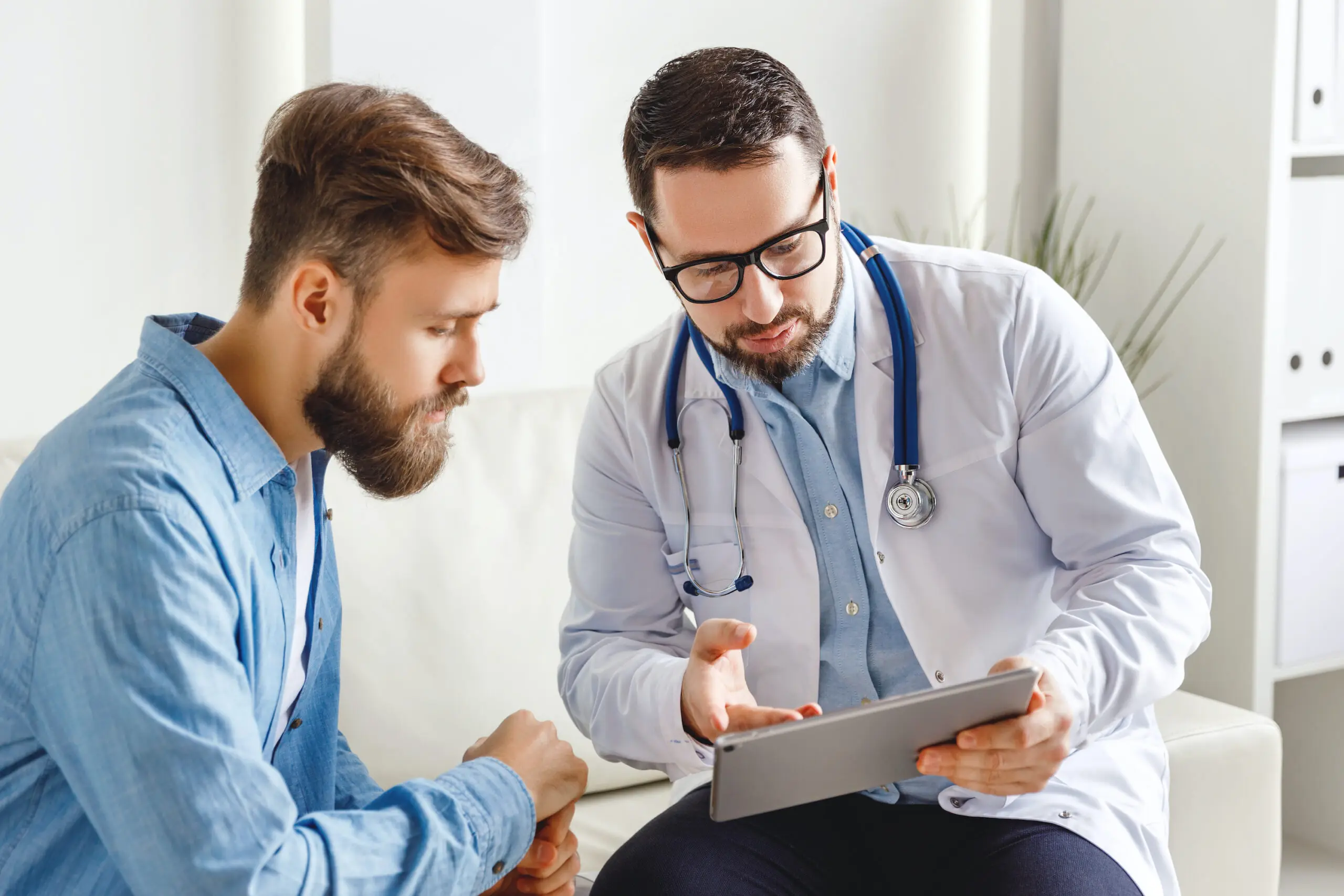 A person with a doctor