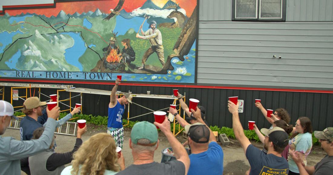 Local artists paint new downtown mural in Saranac Lake