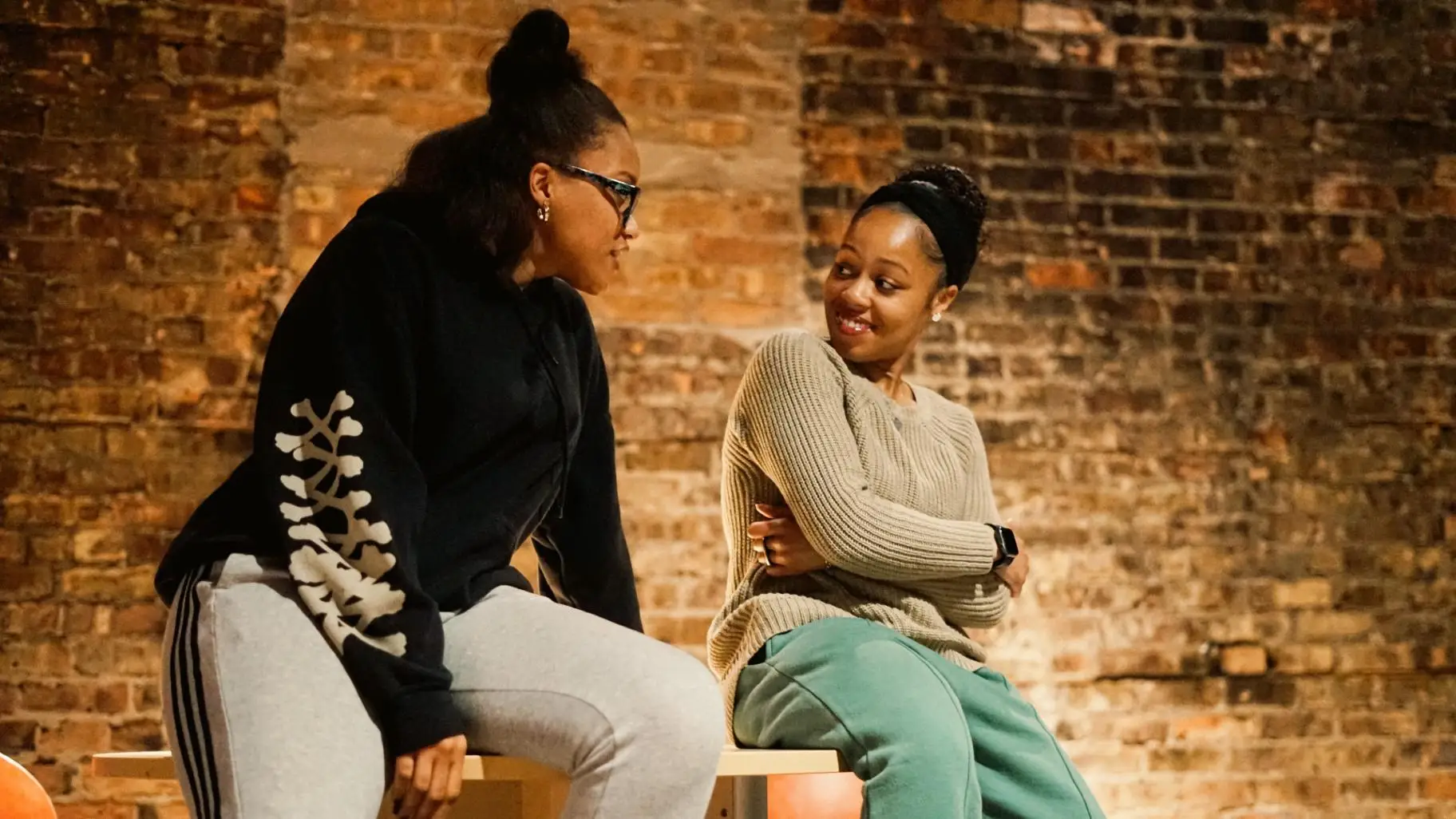 Marlene Slaughter (left) and Martasia Jones (right) rehearse “Black Bone.” (Ari Craven)