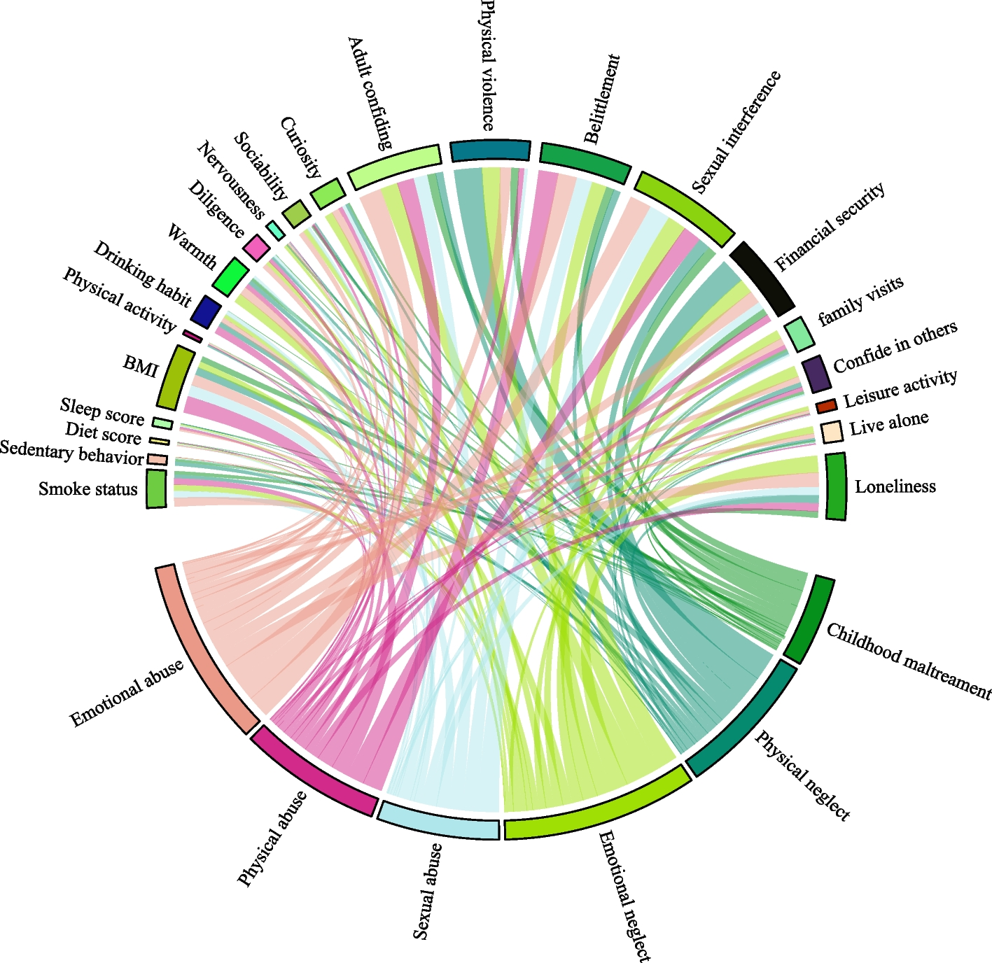 Childhood maltreatment and depression: mediating role of lifestyle factors, personality traits, adult traumas, and social connections among middle-aged and elderly participants