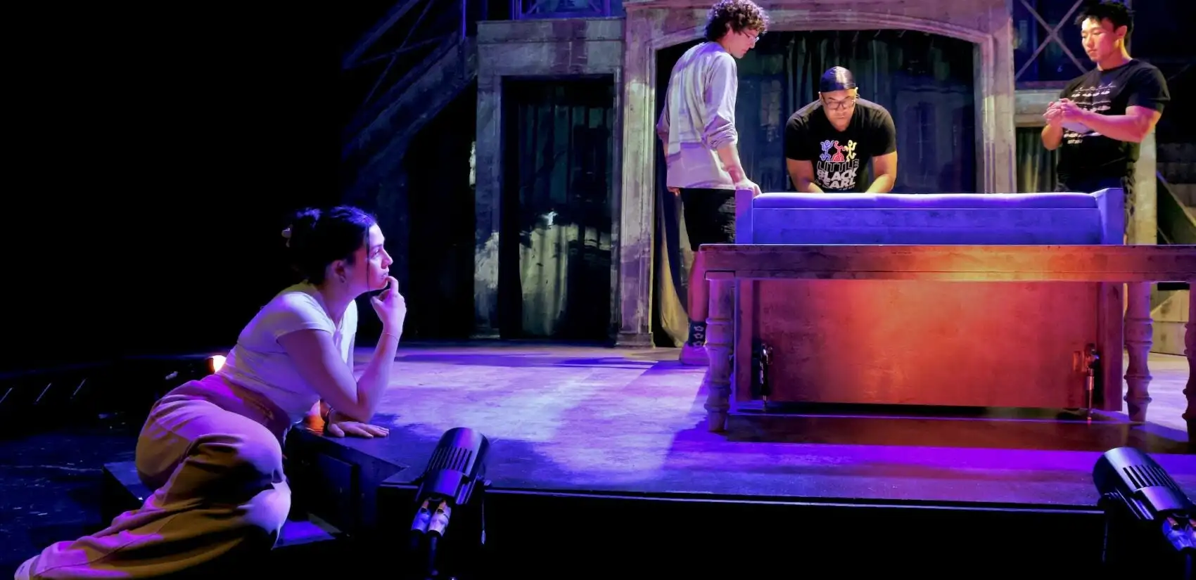 a scene from the Giovanni's Room play being practiced