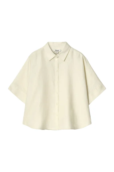 Cos, Boxy Short-Sleeved Linen Shirt