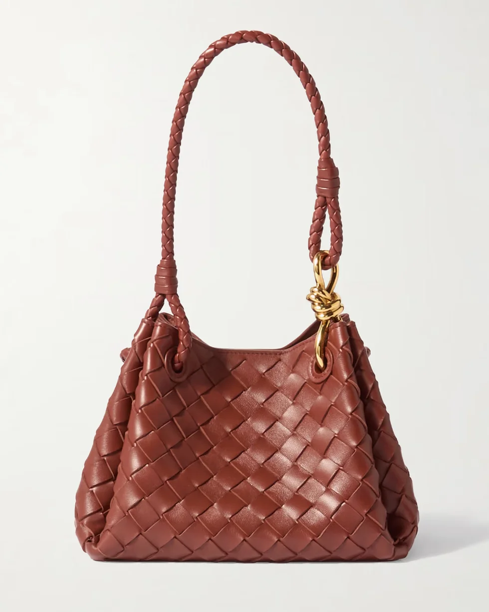 Bottega Veneta parachute small intrecciato leather shoulder bag