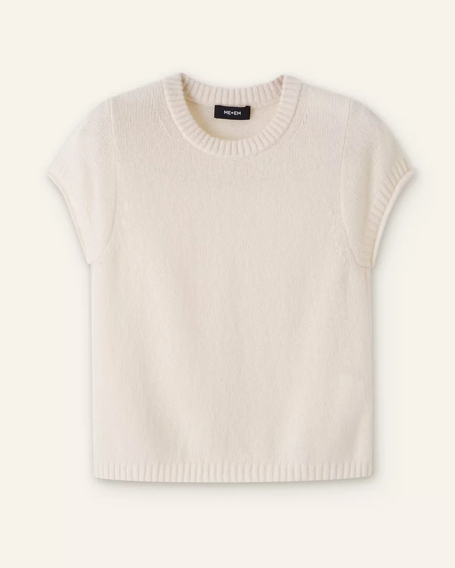 Me + Em merino cashmere shrunken baby tee