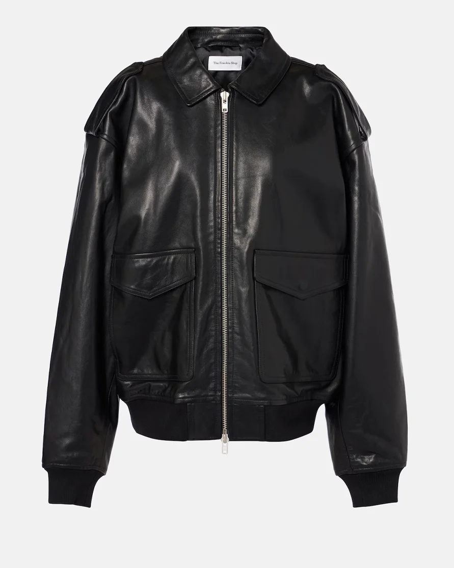 The Frankie Shop viper leather jacket