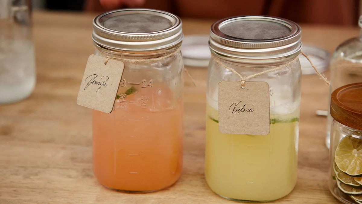 Mason jar paloma and margarita.