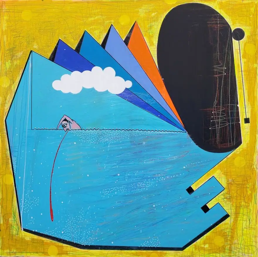 Contemporary artist Luis Cruz Azaceta's 'Swimming Into Exile' is among the works the Museum of Contemporary Art of the Americas is exhibiting at the Marco Island Center for the Arts.