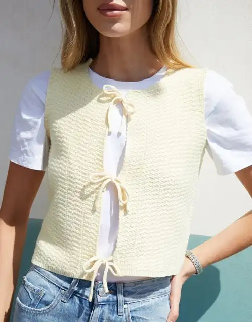 Knitted vest, £24, Threadbare