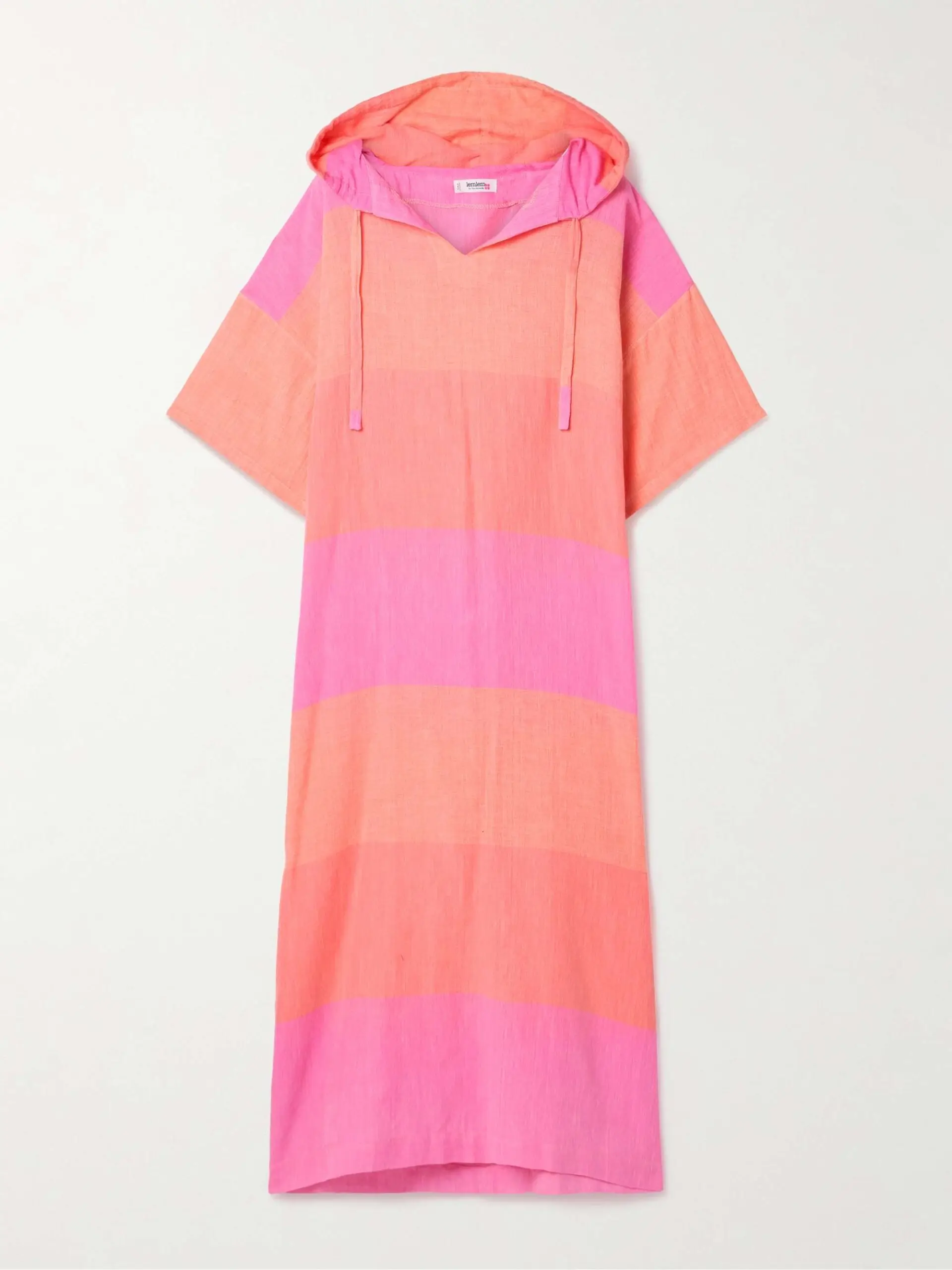 Beritu Hooded Striped Cotton Coverup
